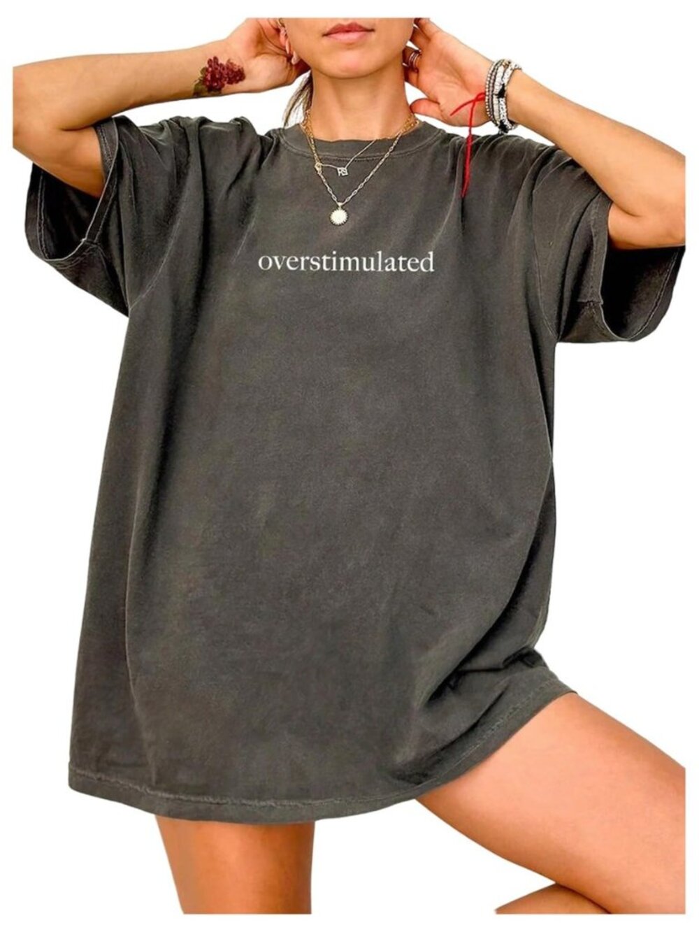 Women's Letter Print Graphic Tees Oversized T Shirt